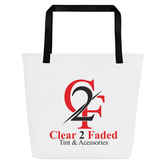 CLEAR 2 FADED All-Over Print Large Tote Bag