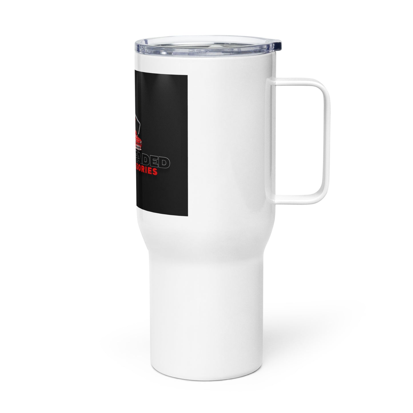 CLEAR 2 FADED Travel mug with a handle