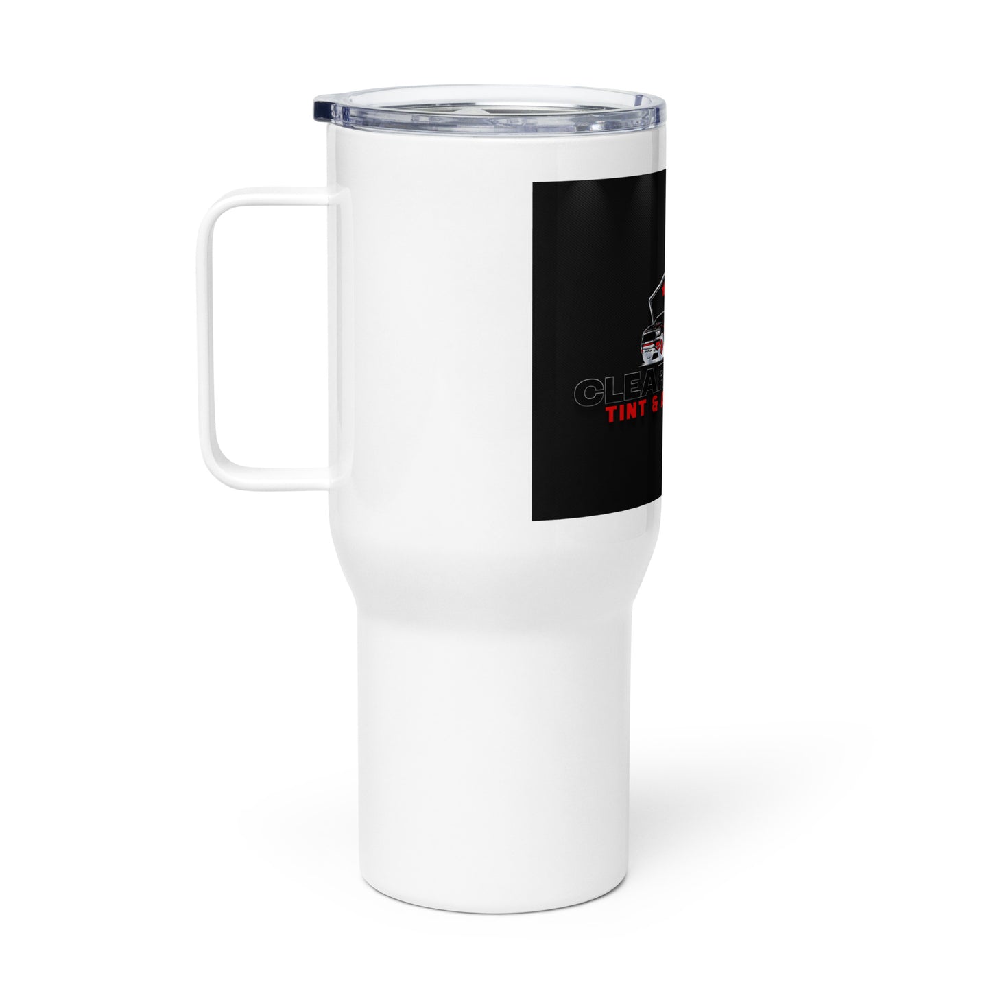 CLEAR 2 FADED Travel mug with a handle